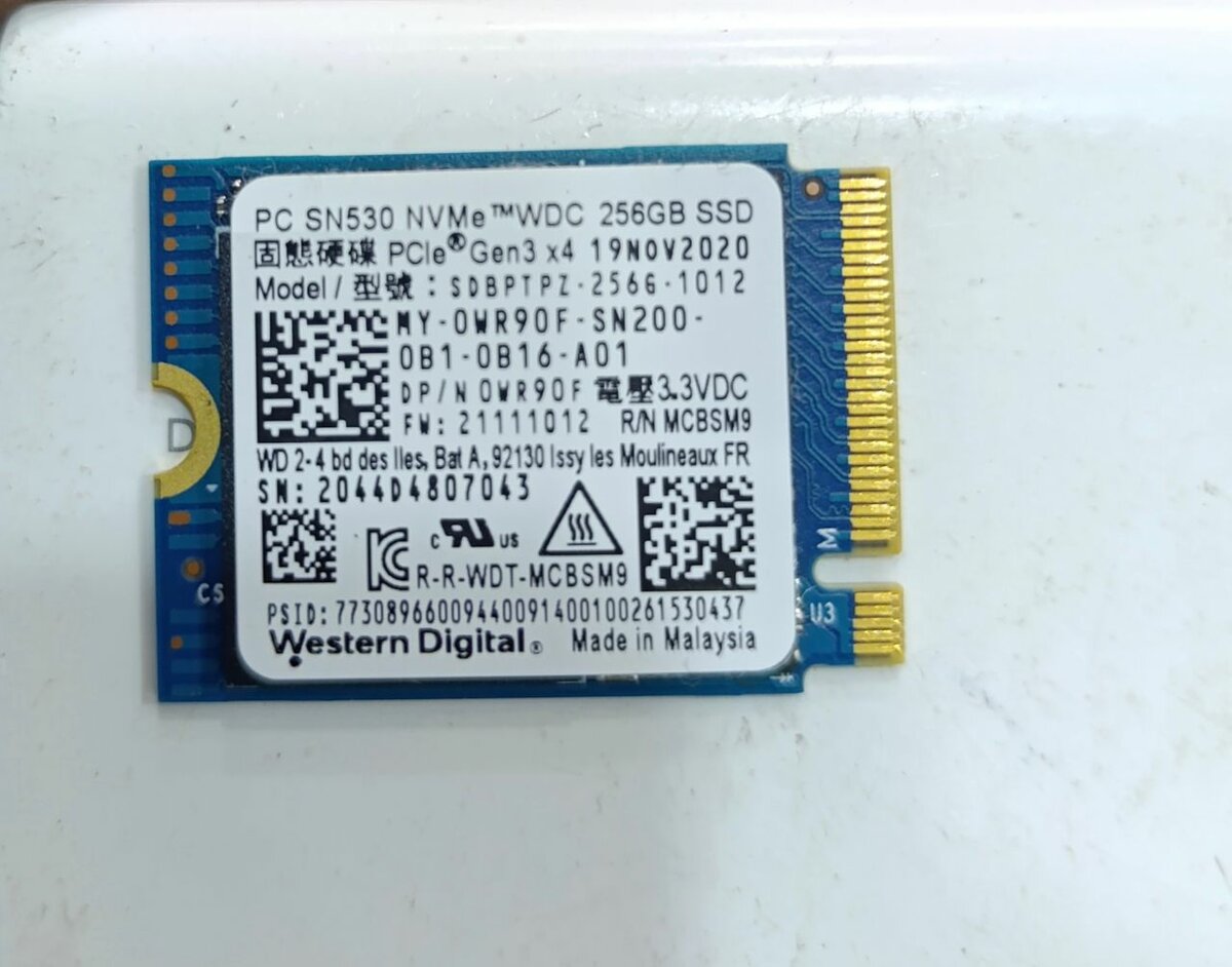 SSD NVMe 256GB Western Digital