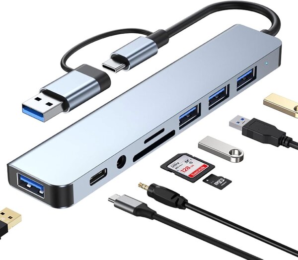 HUB 8en1 type C et USB