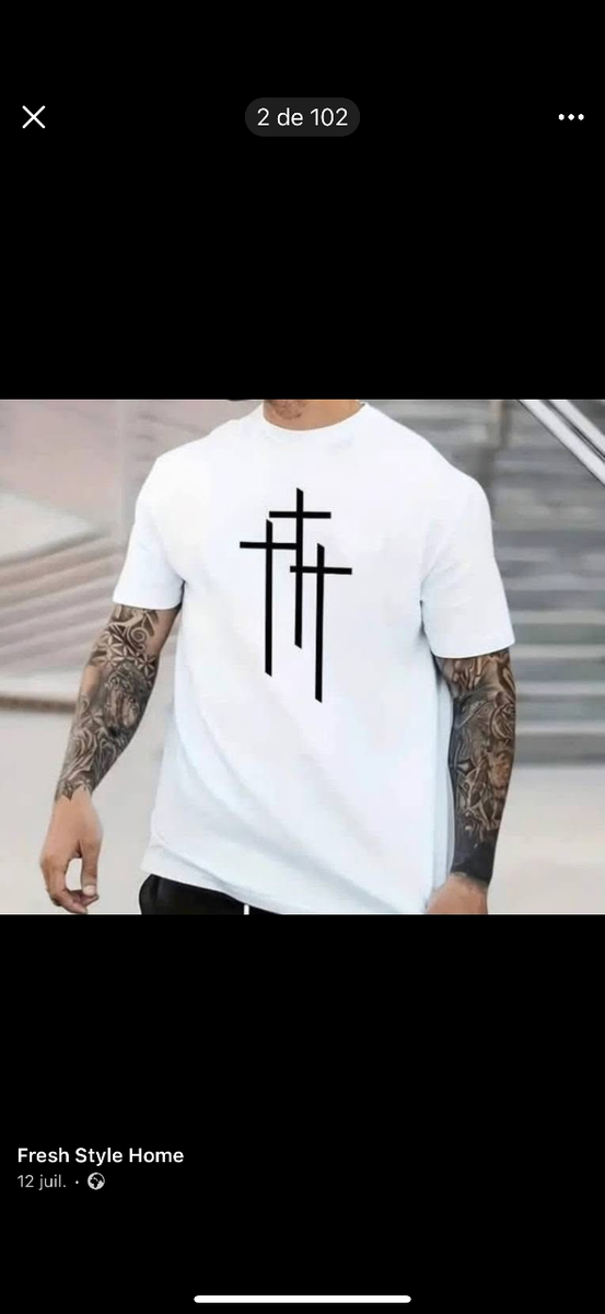 T-shirt Homme Croix Stylish
