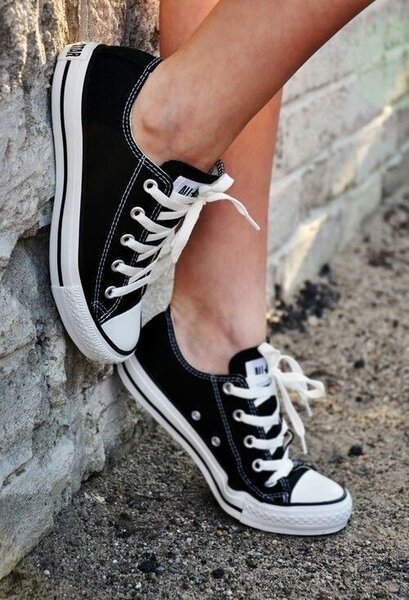 Baskets noires classiques unisexes