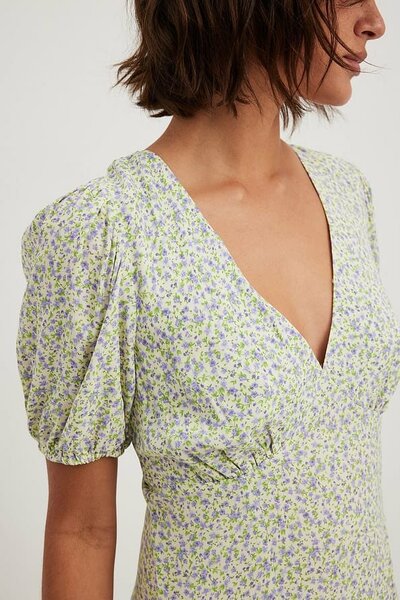 Green Flower Mini Dress