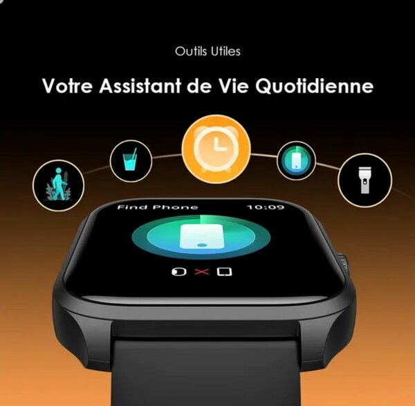 oraimo Watch 5 Lite 1HD 2,01 pouces - Montre intelligente IP