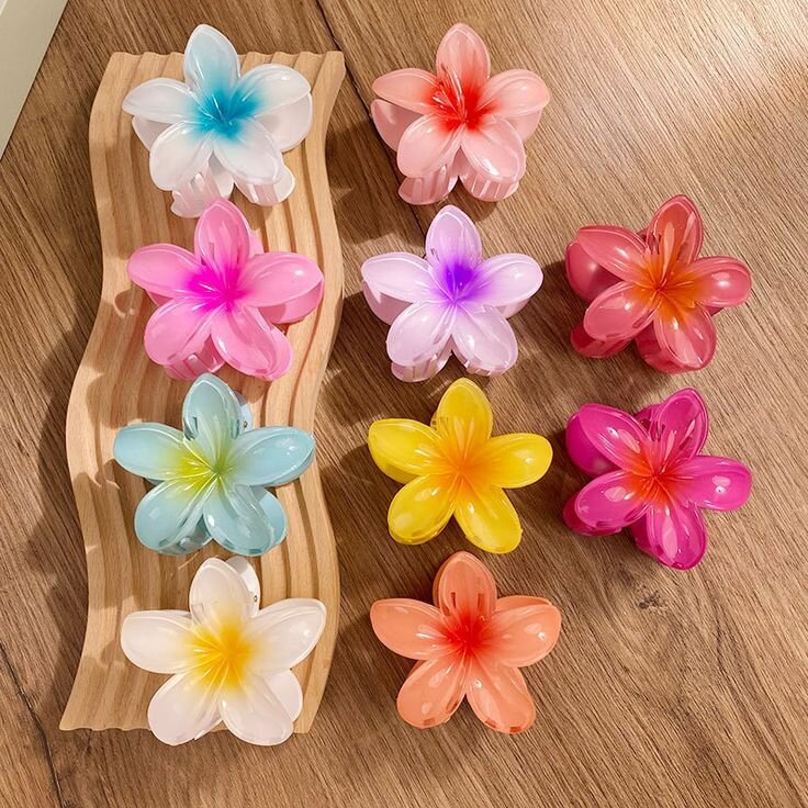 Pinces à cheveux fleurs colorées