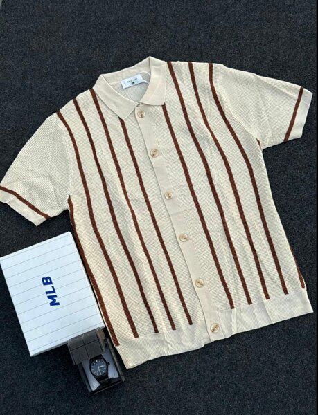 Chemise Polo à Rayures Homme