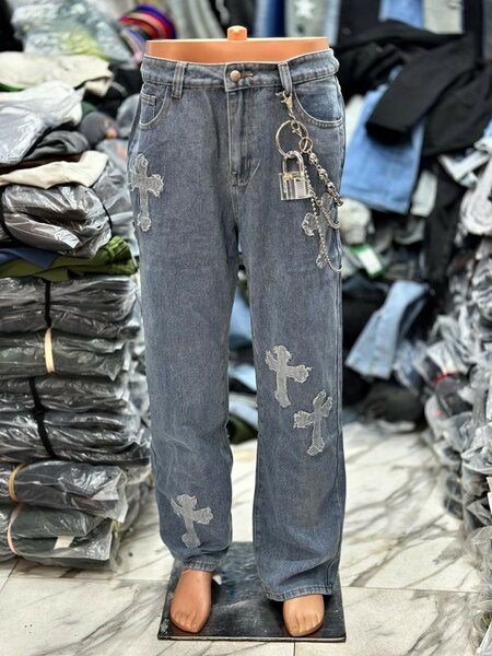 Jeans décontractés croix homme