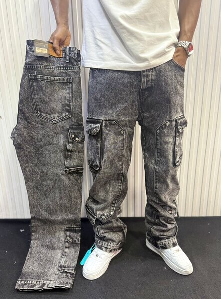 Jean Cargo Gris Homme