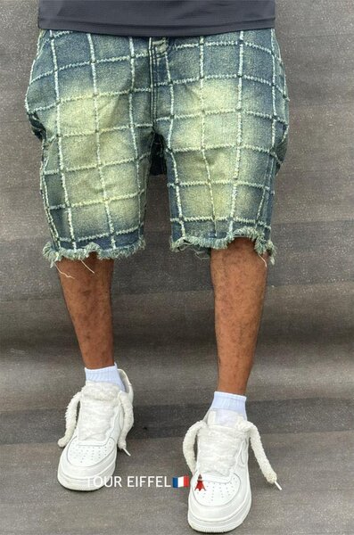 Shorts en jean tie-dye