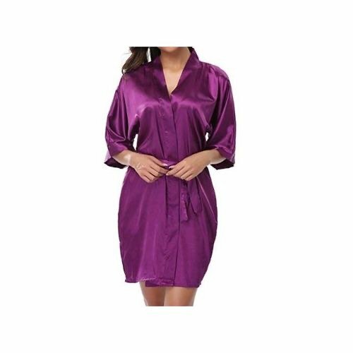 Purple silk night gown