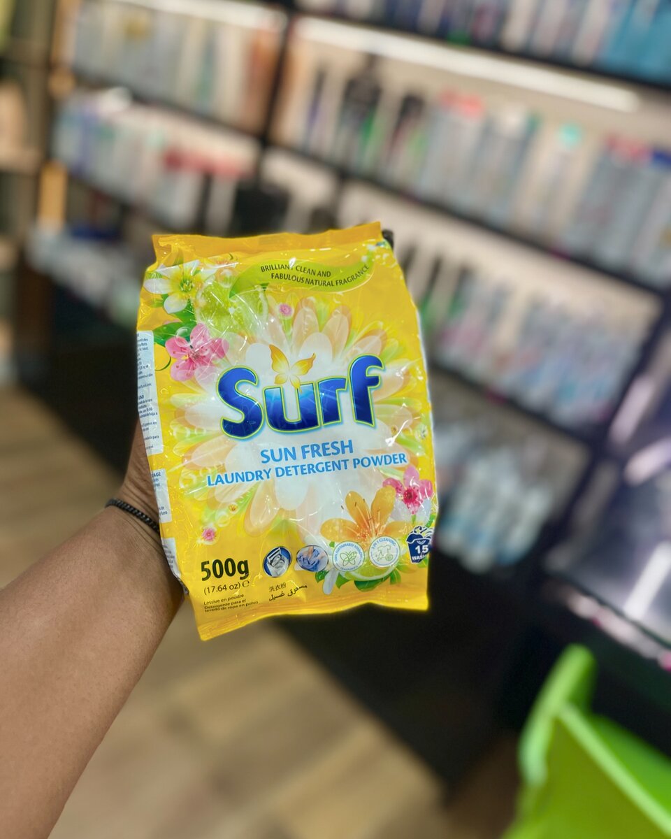 Surf powder detergent offers brilliant cleaning and excellent fragrance, with outstanding results even in cold water.