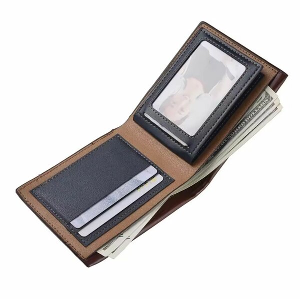 Portefeuille d'affaires en cuir PU pour homme bleu nuit