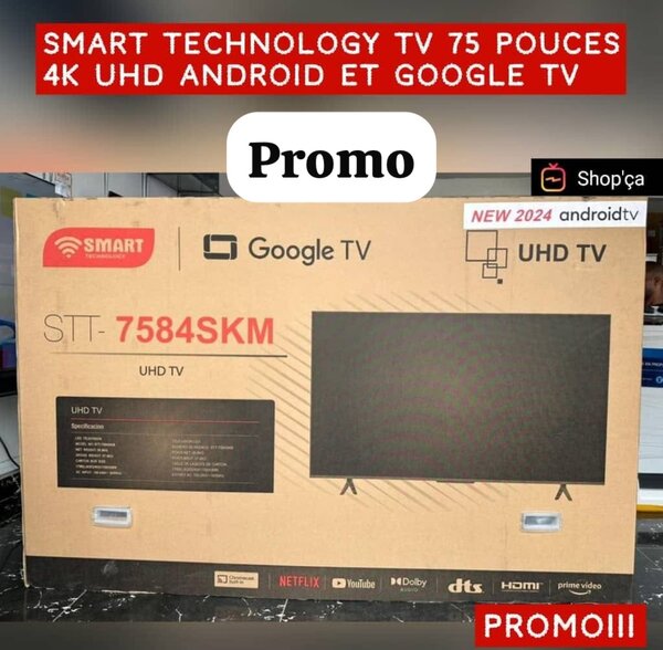 Smart TV 75 pouces 4K UHD