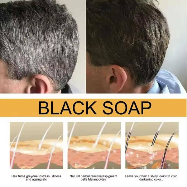 Savon noir cheveux foncés