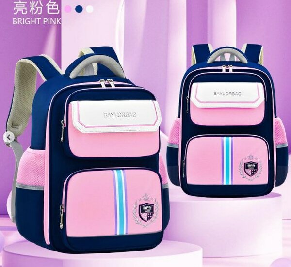 Backpack blue-pink-white