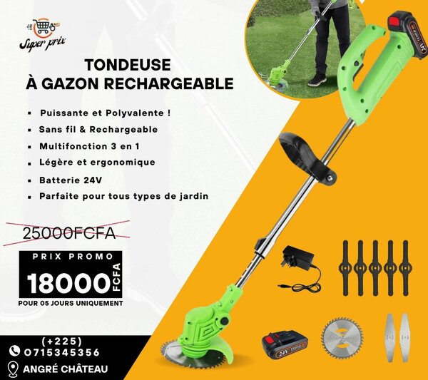 Tondeuse à Gazon Rechargeable