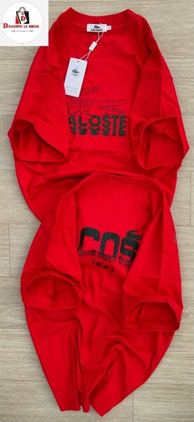 T-shirt rouge Lacoste pour hommes