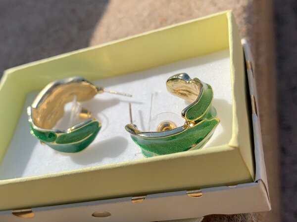 Jade earrings.