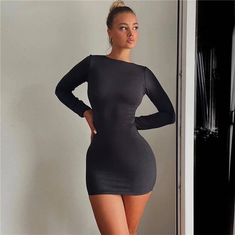 Robe longue manche