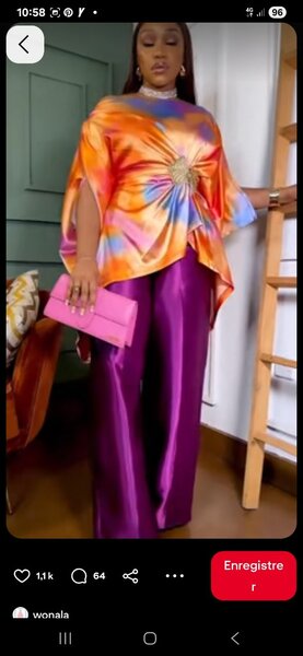 Ensemble en soie coloré