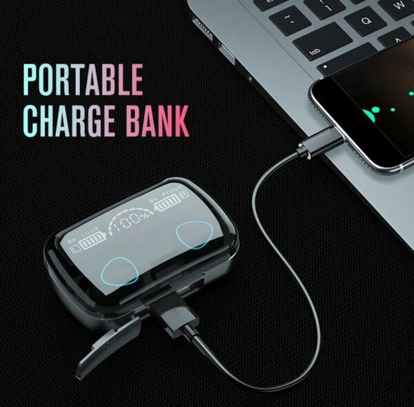 Ecouteur bluetooth casque sans fil mini powerbank M10
