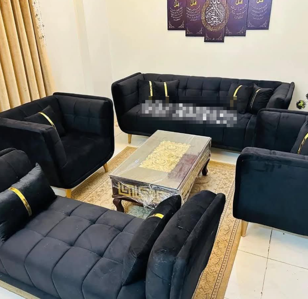 The black sofa