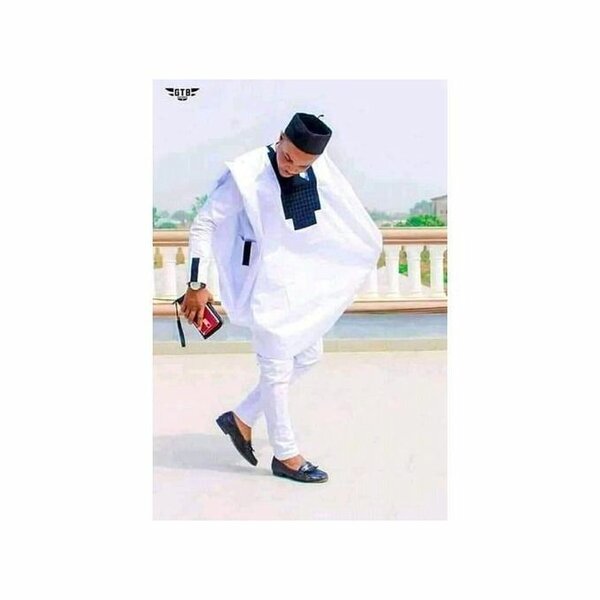 Tunique Homme Manche Longue Avec Boubou Naija - Blanc