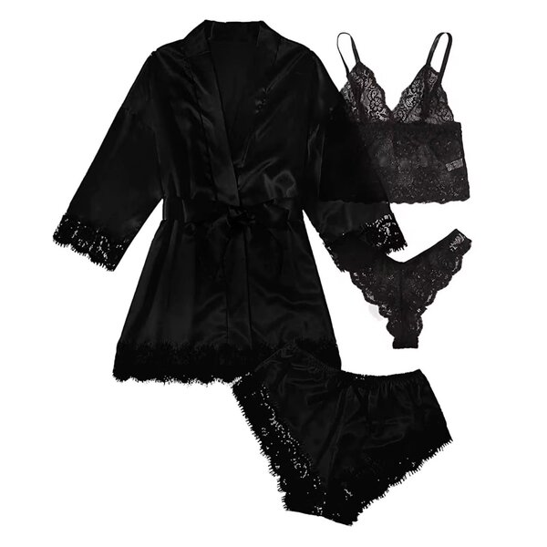 Ensemble lingerie satin dentelle