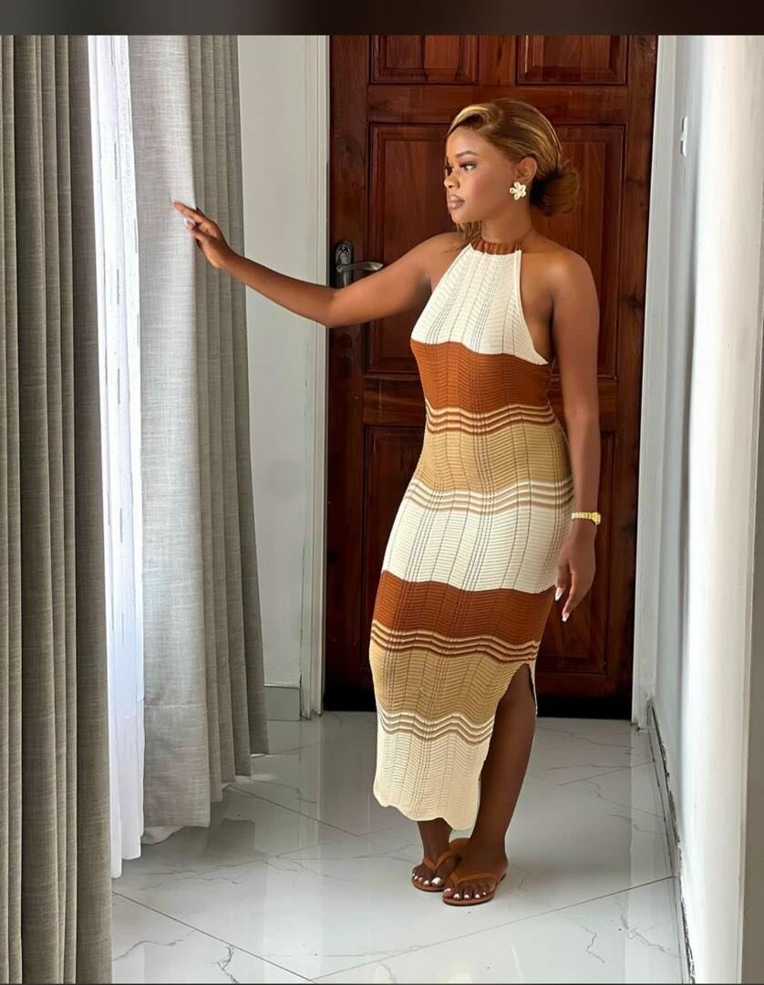 Robe longue tricotée élégante