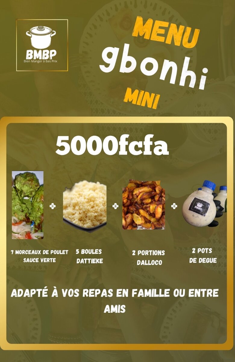 Menu gbonhi mini