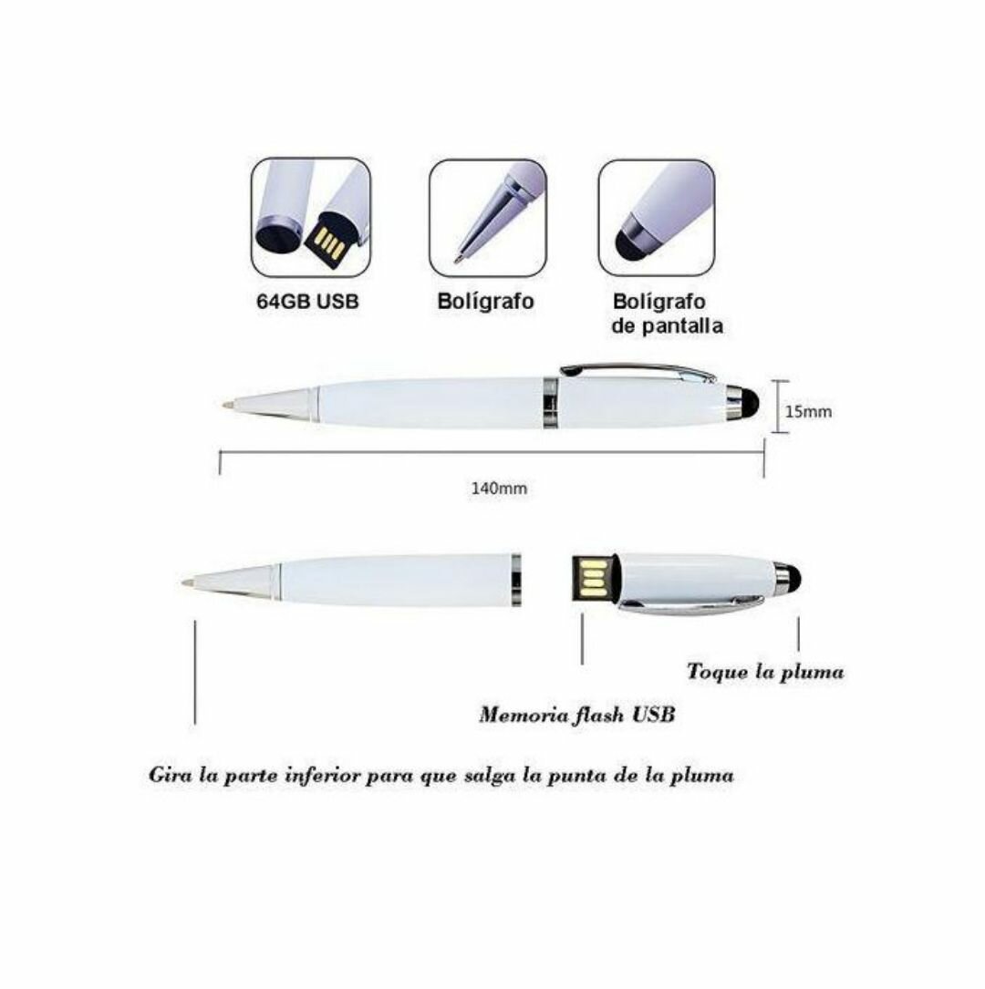Stylo à bille avec clé 128go