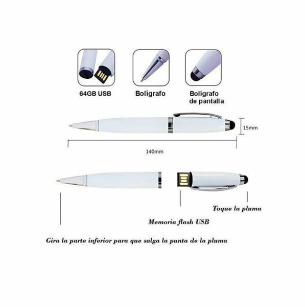 Stylo à bille avec clé 128go