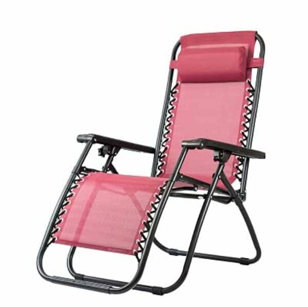Chaise Pliante En Fer Couvert De Tissu Multicolore