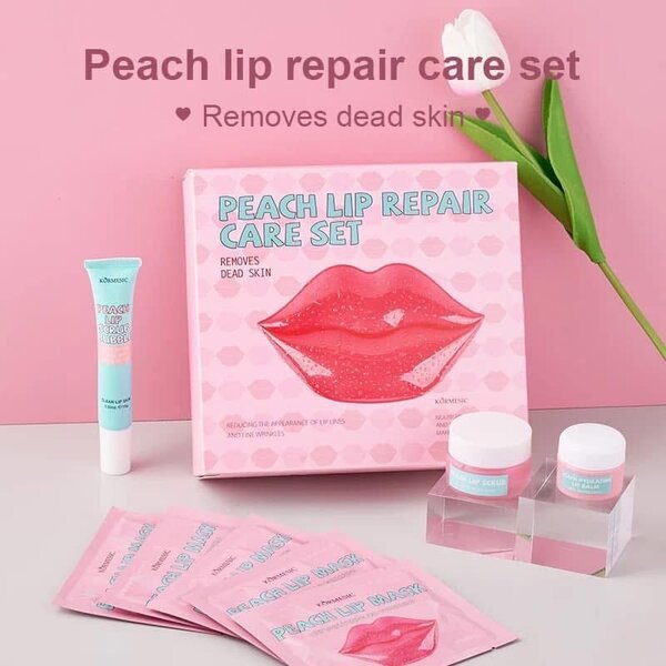 Set de soins des lèvres pêche