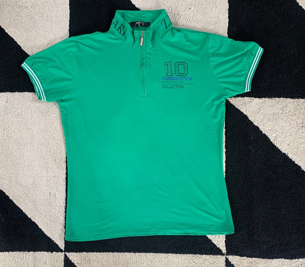 Polo vert à fermeture éclair homme