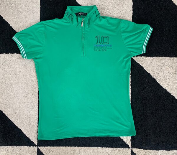 Polo vert à fermeture éclair homme