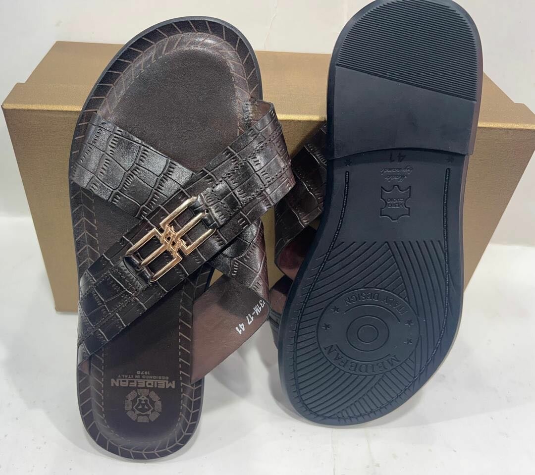 Leather slippers