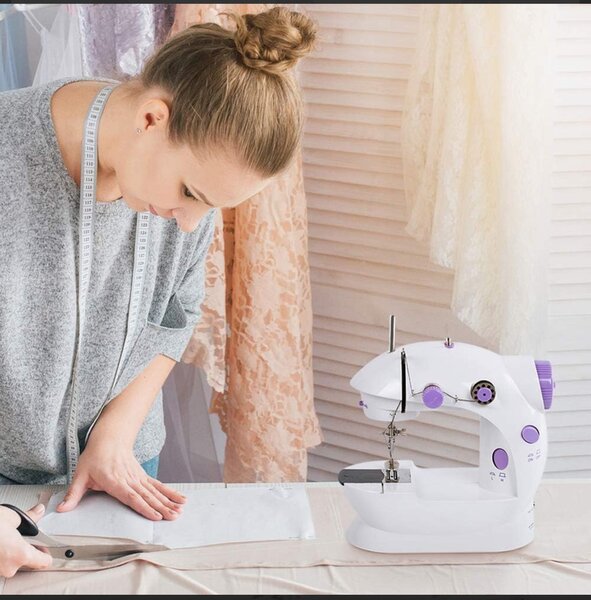 Portable Mini Sewing Machine for Beginners | Double Thread,