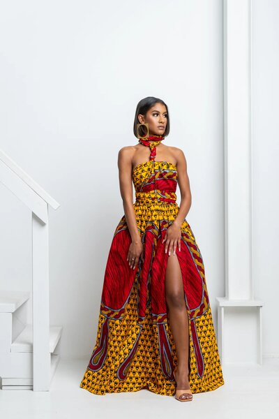 African Print Maxi Dress