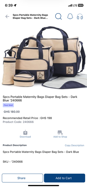 5 Pcs Portable Maternity Bags