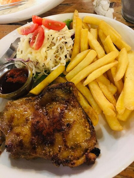 Poulet avec frites