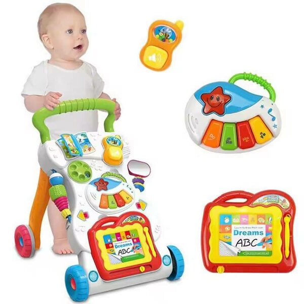 Trotteur musical pour bébé, chariot pour enfants, vitesse ré