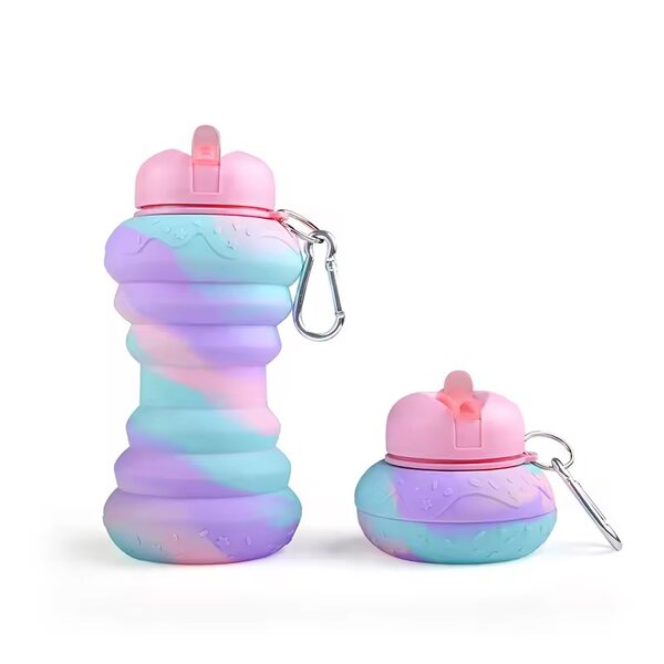 Gourde pliable colorée silicone