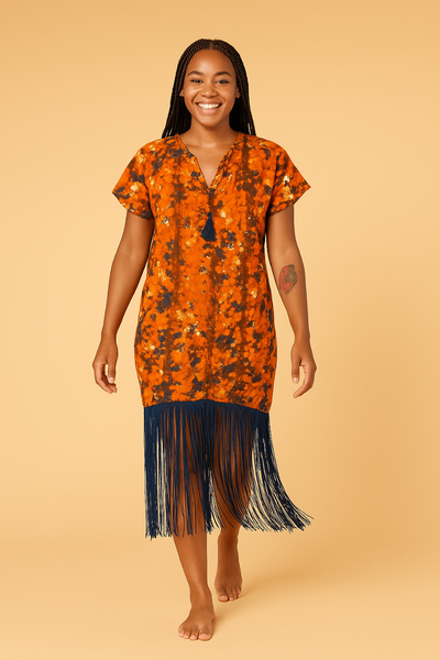 Robe Ankara avec Frange
