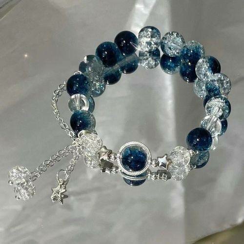 BRACELET PERLES BLEU