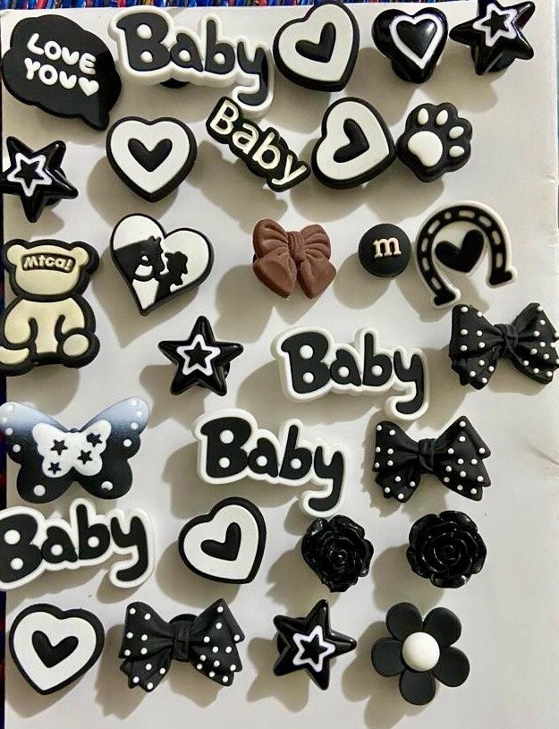Décorations cupcakes noir et blanc