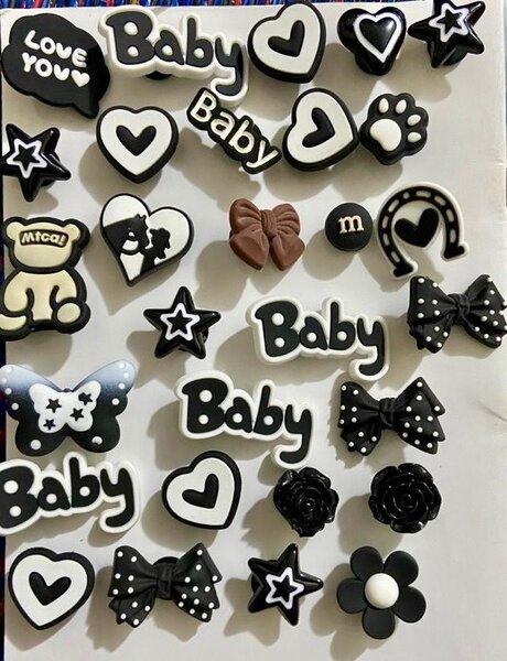 Décorations cupcakes noir et blanc