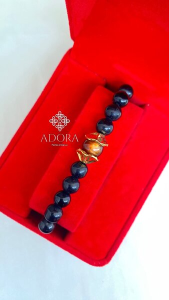 Bracelet élégant en perles noires
