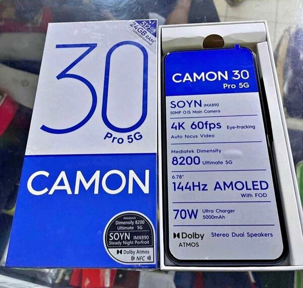 Tecno camon30 pro5G (512Go/12Ram)