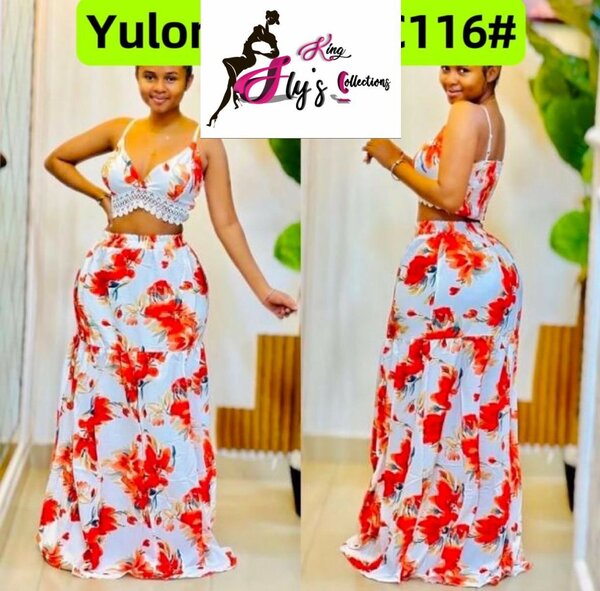 2pieces top and skirt