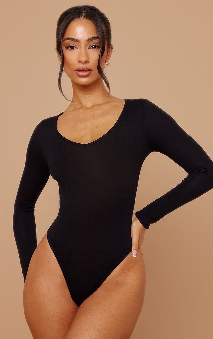 Body noir manches longues