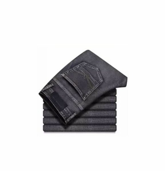 4 Piece Straight Cut Jeans Trousers - Ash